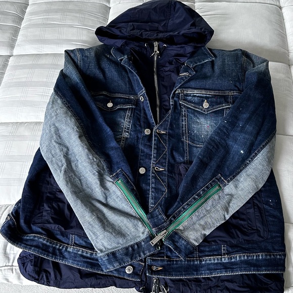 🇨🇦 NWOT DSQUARED2 🇨🇦 2-in1 Hybrid Techno Dan Denim Jacket - Picture 6 of 9